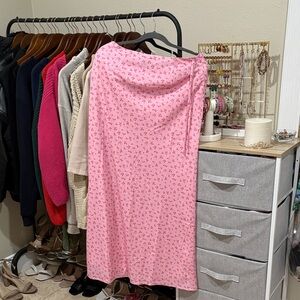 Princess Polly Pink Floral Maxi Skirt